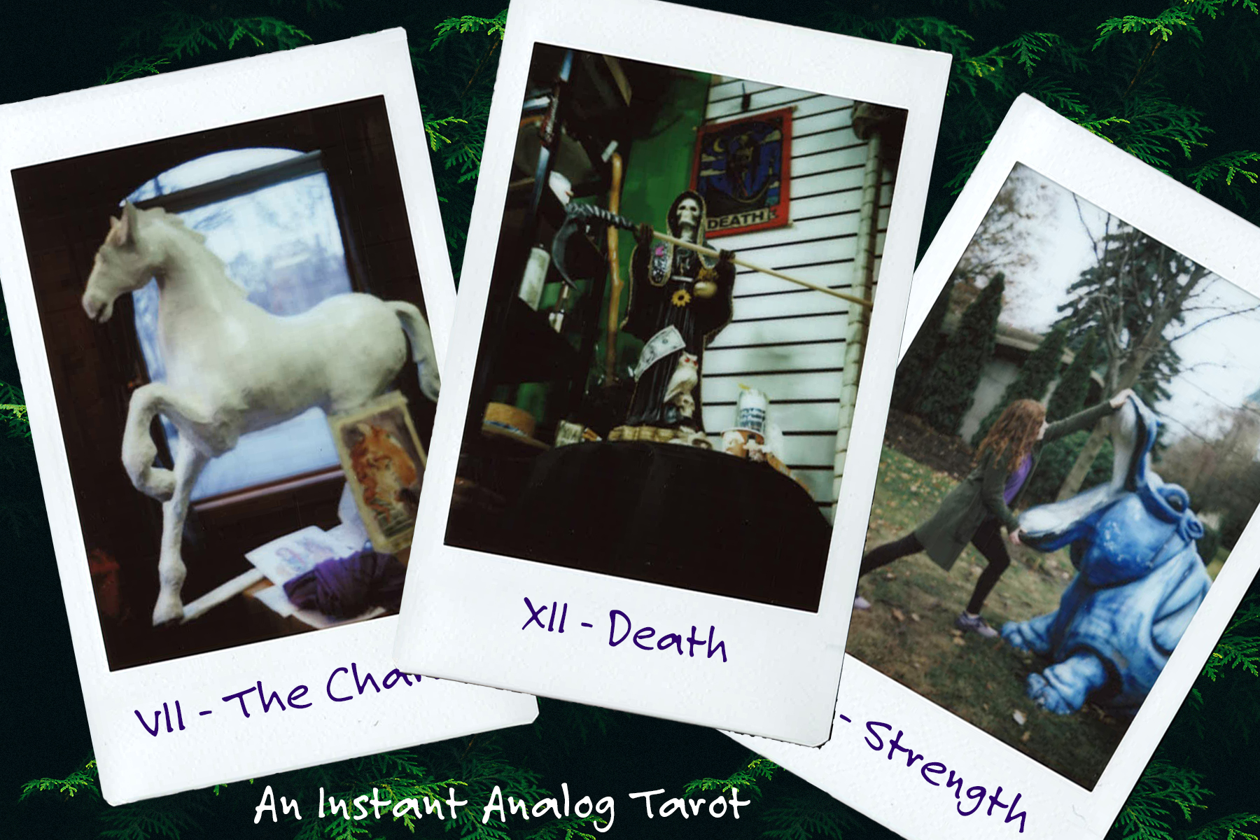 Instax photos for cards in the Instant Analog Tarot