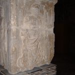 Jupiter, bearded with left hand on a scepter or spear, right hand on a thunderbolt, and an eagle on the ground in front of him. IOVIS above his head