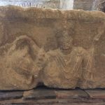 Male figure, carrying a lance, with a horse to his right. CASTOR inscribed above