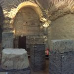 Fortuna face, lower left, among other pillar blocks