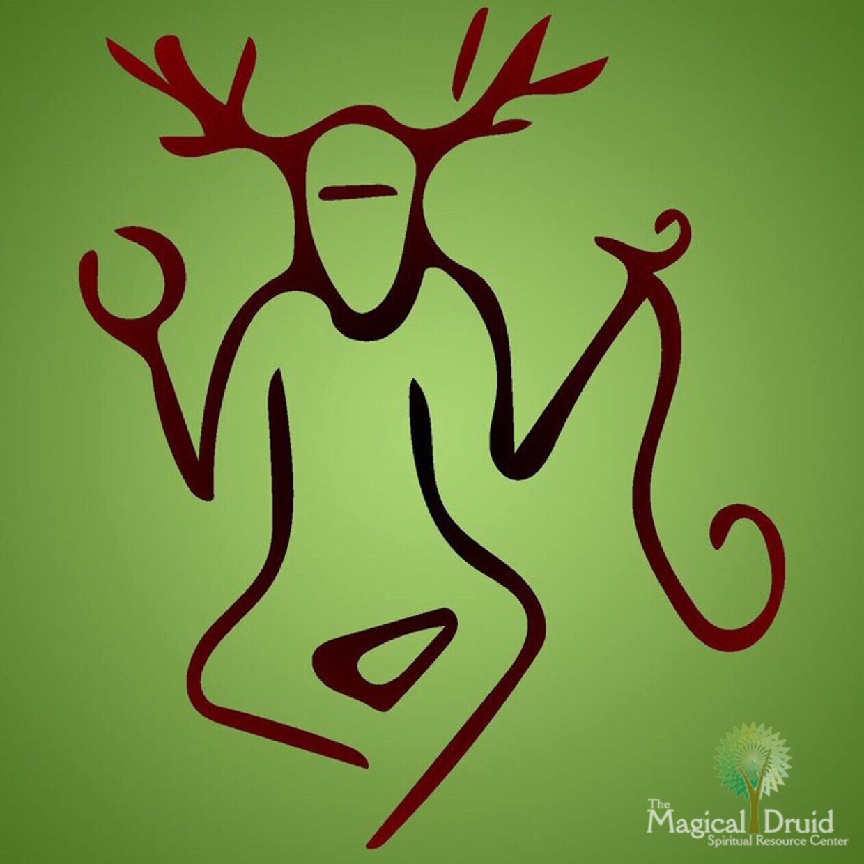 A line drawing of Cernunnos