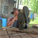 MJD with his feet up and fedora on